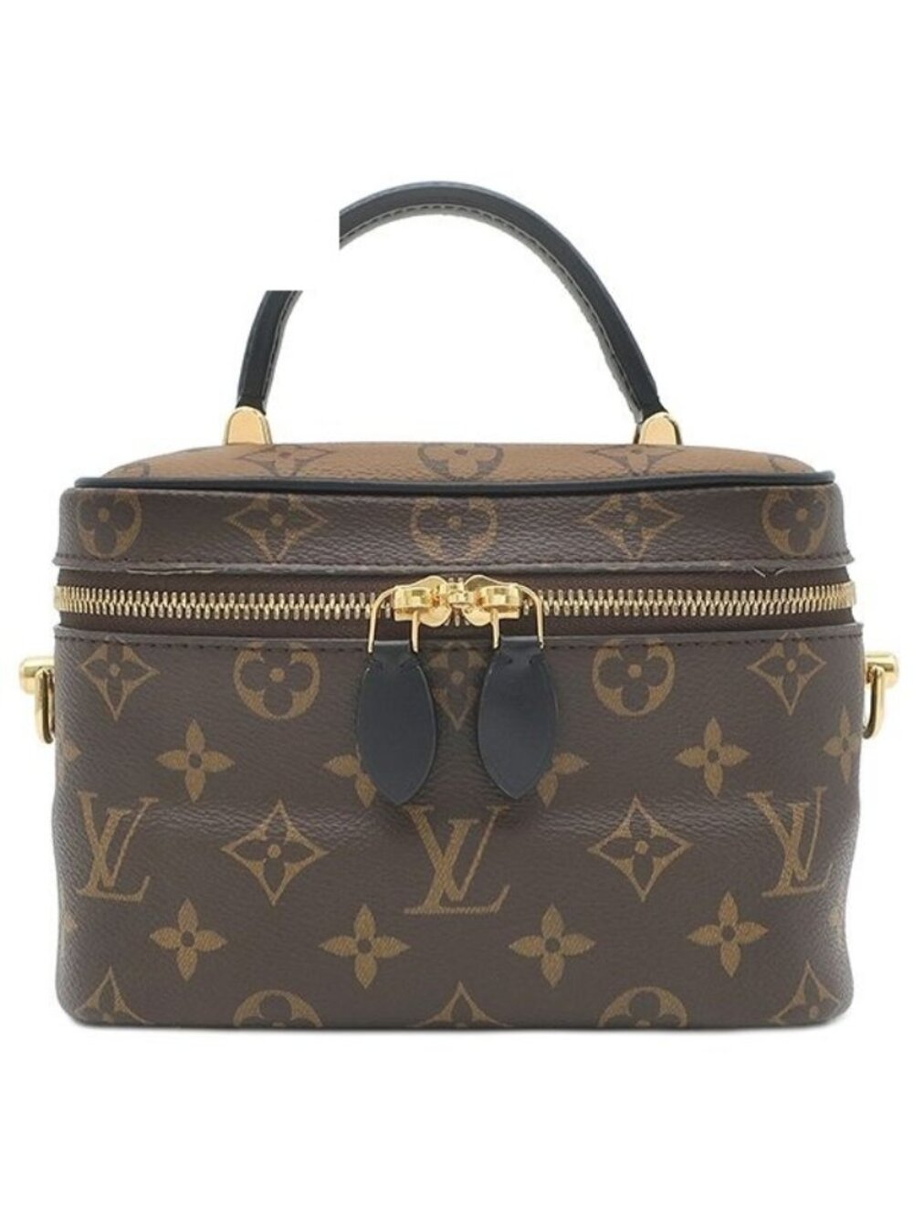 Louis Vuitton 2-Way Bag Vanity NV PM Monogram Canvas Reverse Gold Shoulder